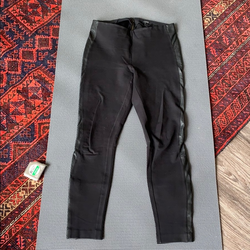 J.Crew Collection Black Legging/Leather, Sz 4